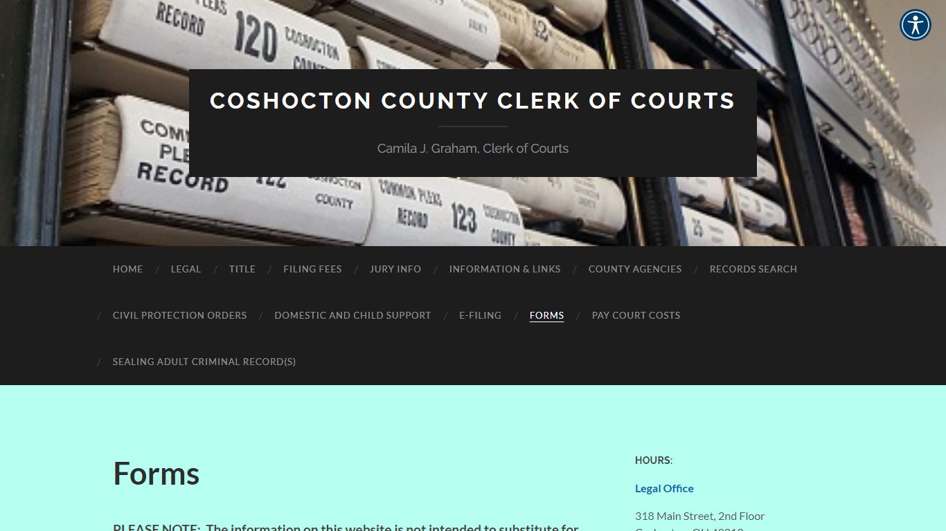 Forms – Coshocton County Clerk of Courts